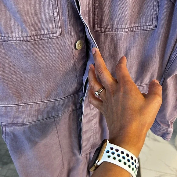 Madewell Purple Jumpsuit with Long Sleeves and Relaxed Fit - Picture 4 of 9